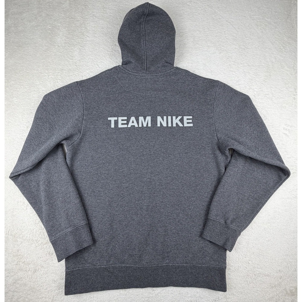 Nike Fleece TEAM‎ NIKE Full Zip Hoodie Gray Mens Size  Small Y2K 321294-071